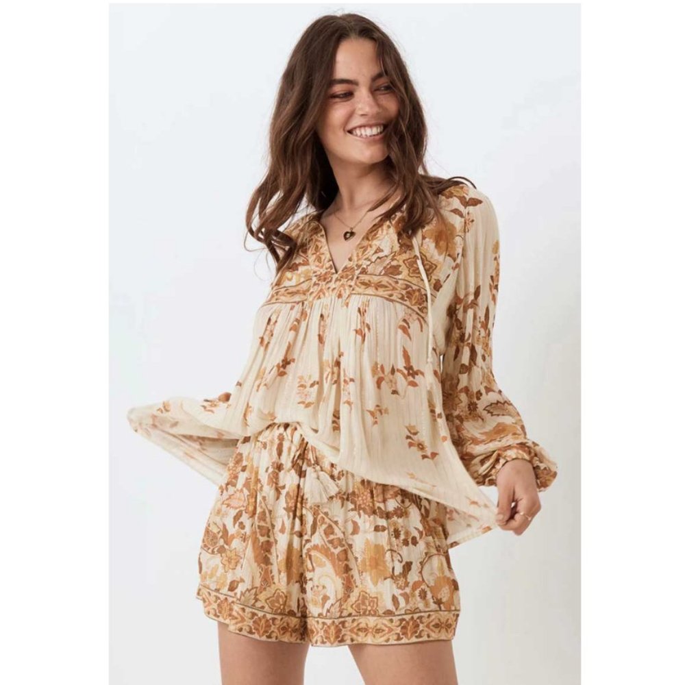 Boho Chic Gypsy Floral Blouse - Picture 2 of 5